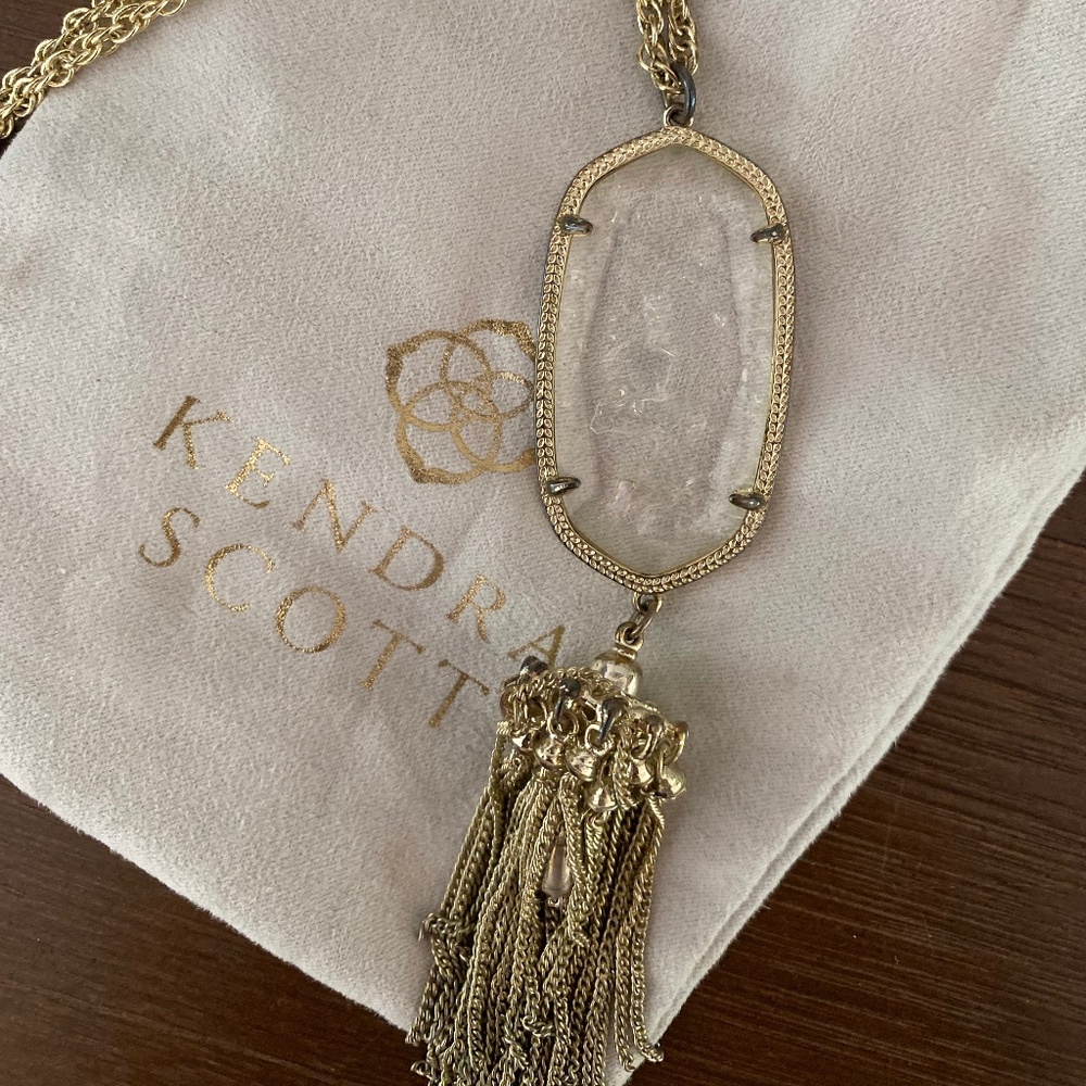 RARE Kendra Scott Rayne Necklace w/ Crackle Stone
